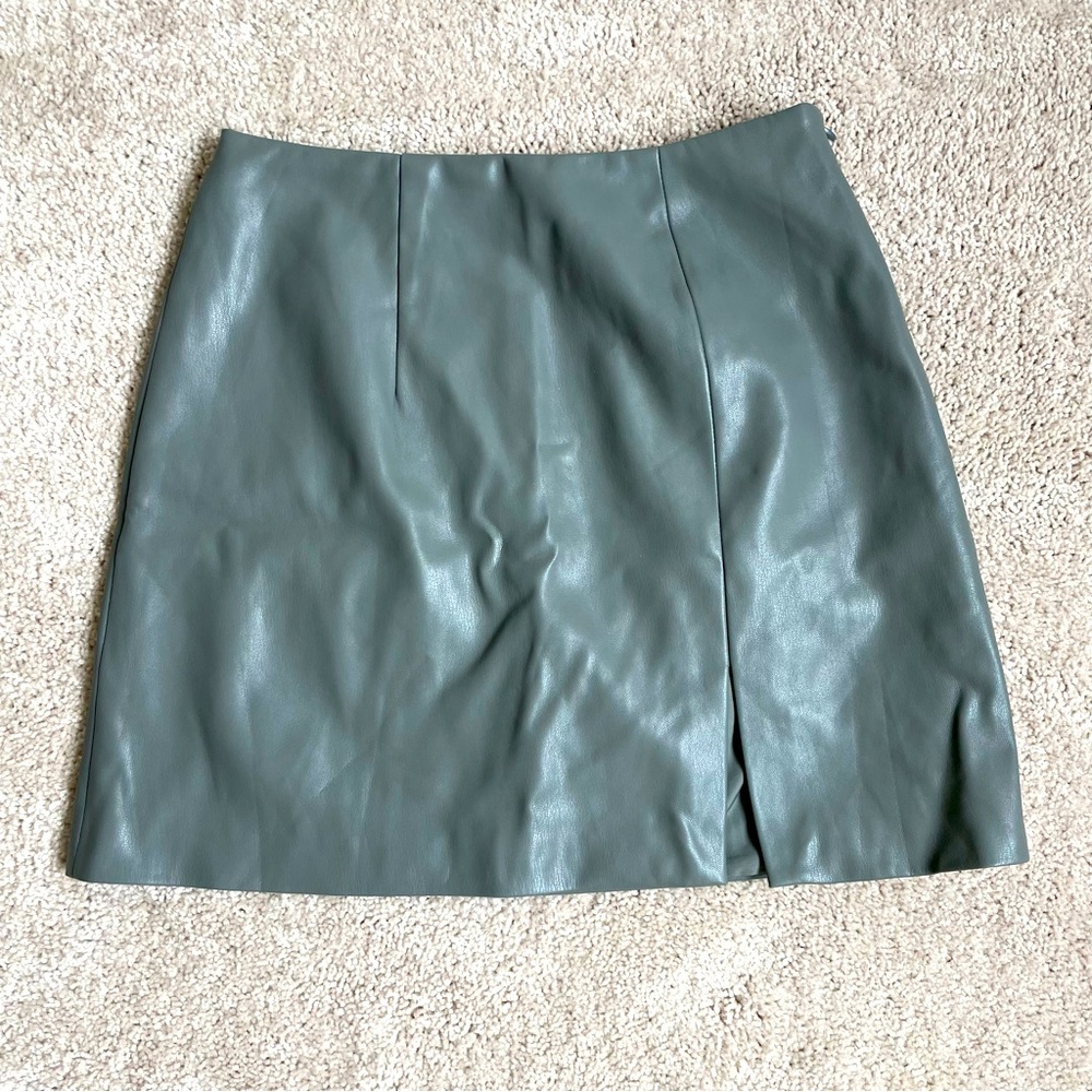 Oak + Fort vegan leather mini skirt